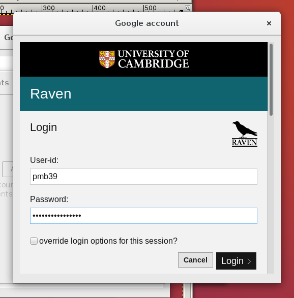 Enter Raven login